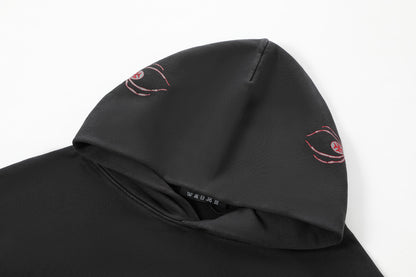SPIDER NEST HOODIE - WASHED BLACK & RED