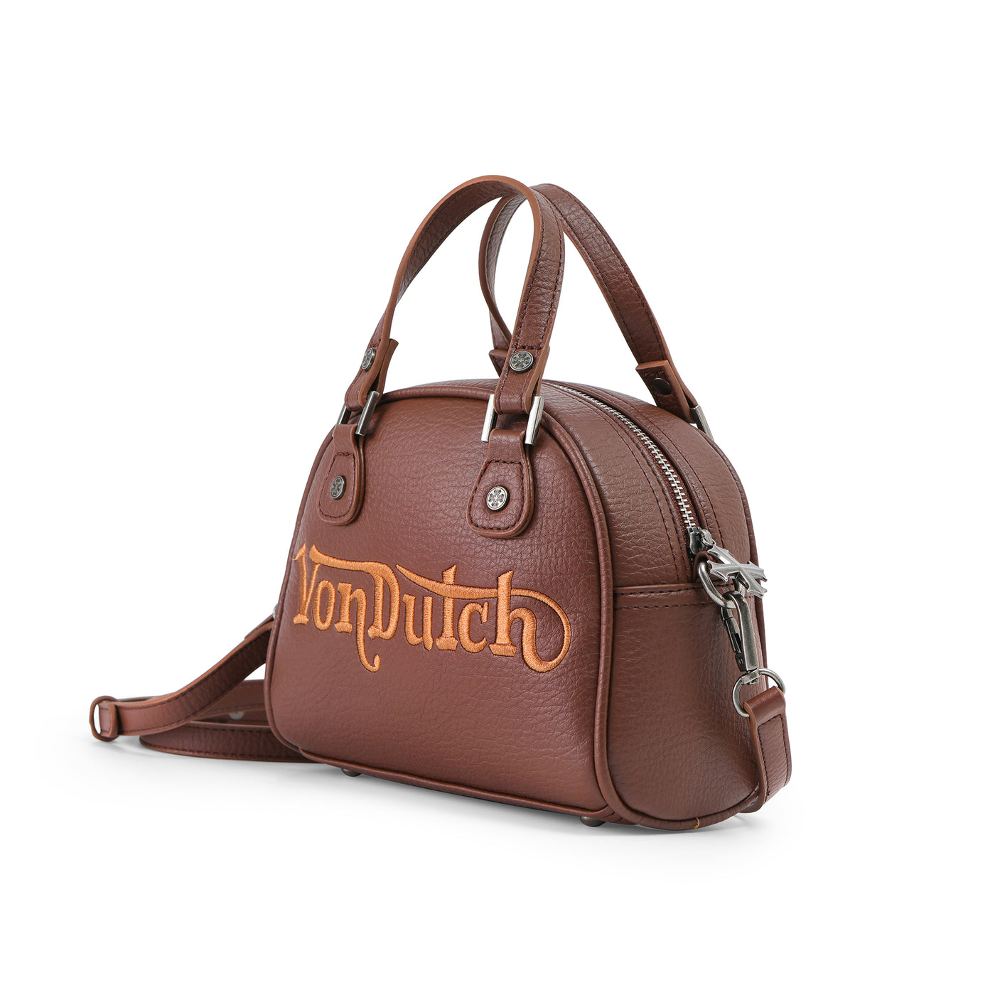 Von Dutch Chopper Cross Bowling Bag - Brown & Cream Orange