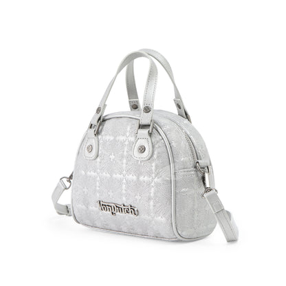 Embroidered Chopper Bowling Bag - Silver