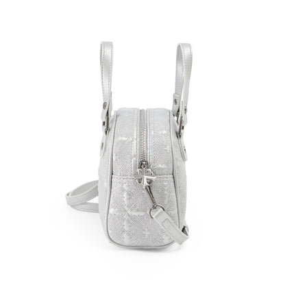 Embroidered Chopper Bowling Bag - Silver
