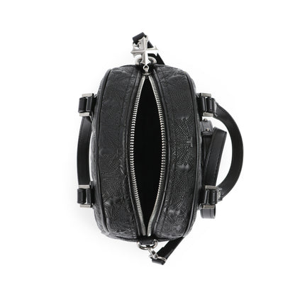 Embroidered Chopper Bowling Bag - Black