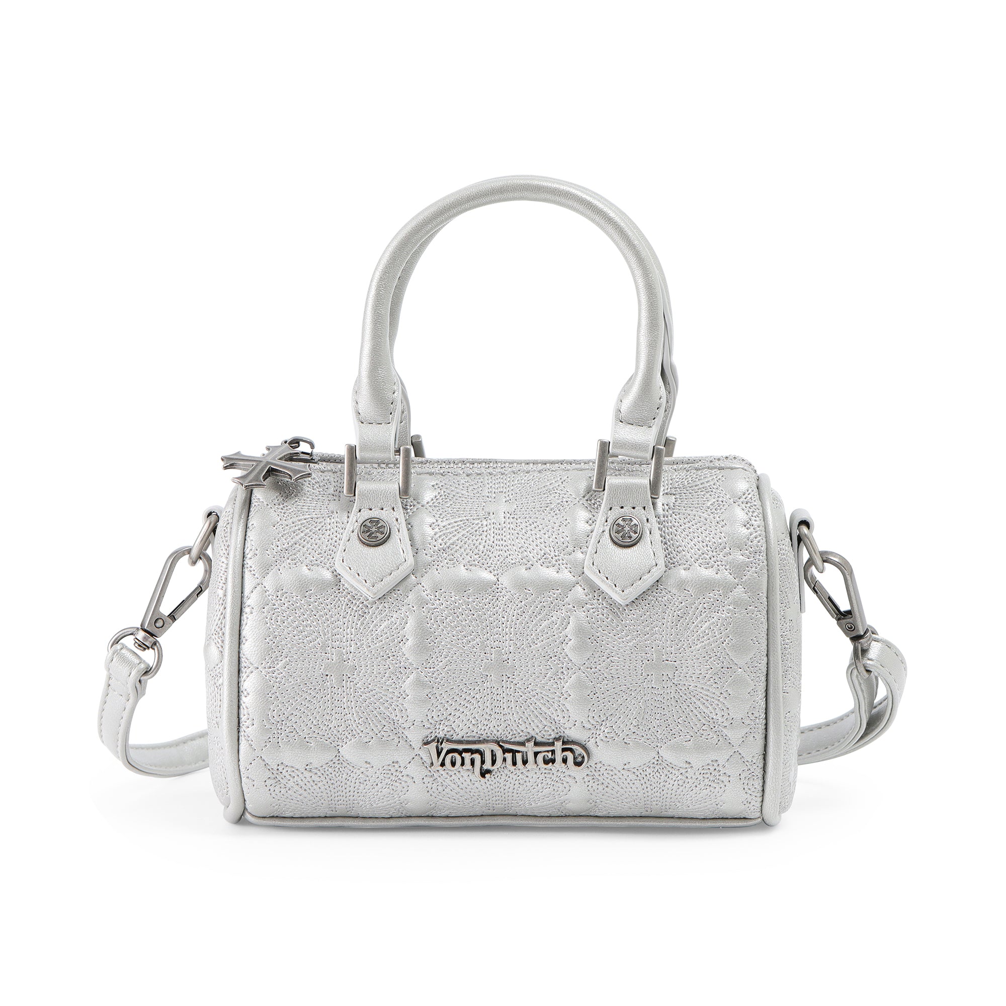 Von Dutch Embroidered Chopper Hanna Bag - Silver