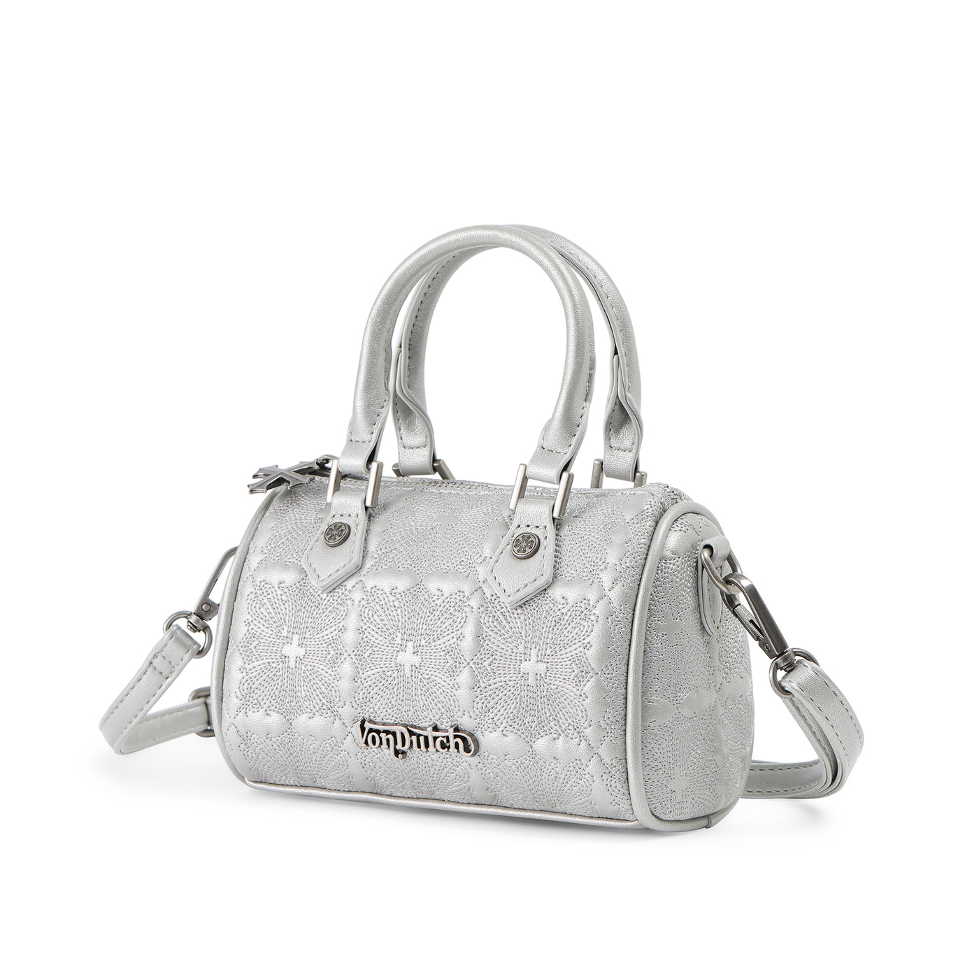 Von Dutch Embroidered Chopper Hanna Bag - Silver