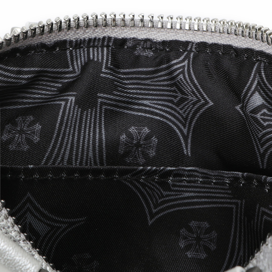Embroidered Chopper Hanna Bag - Silver