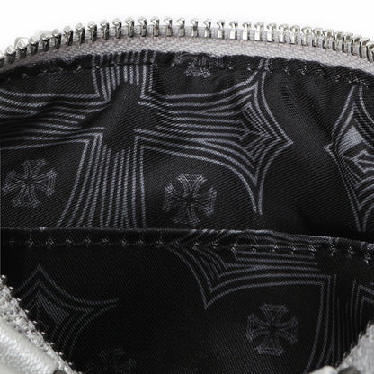 Embroidered Chopper Hanna Bag - Silver