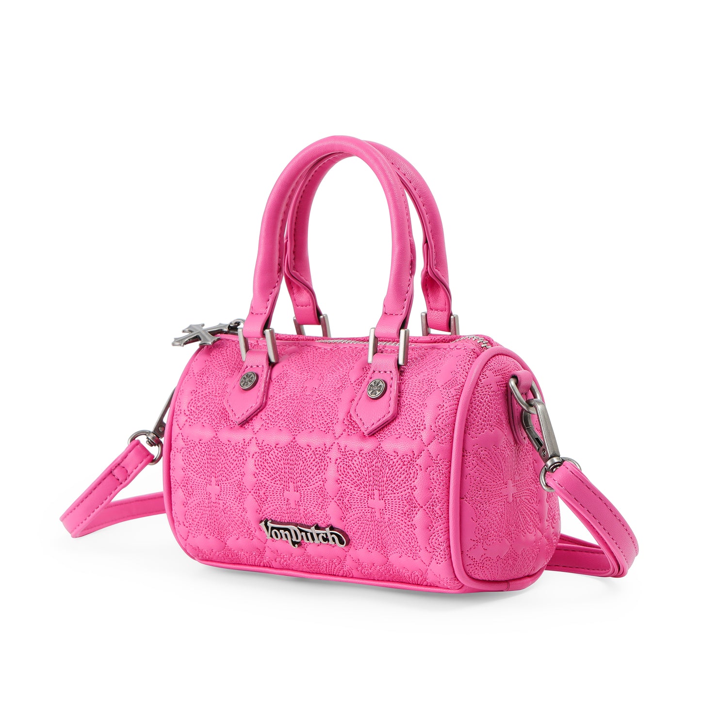 Embroidered Chopper Hanna Bag - Hot Pink