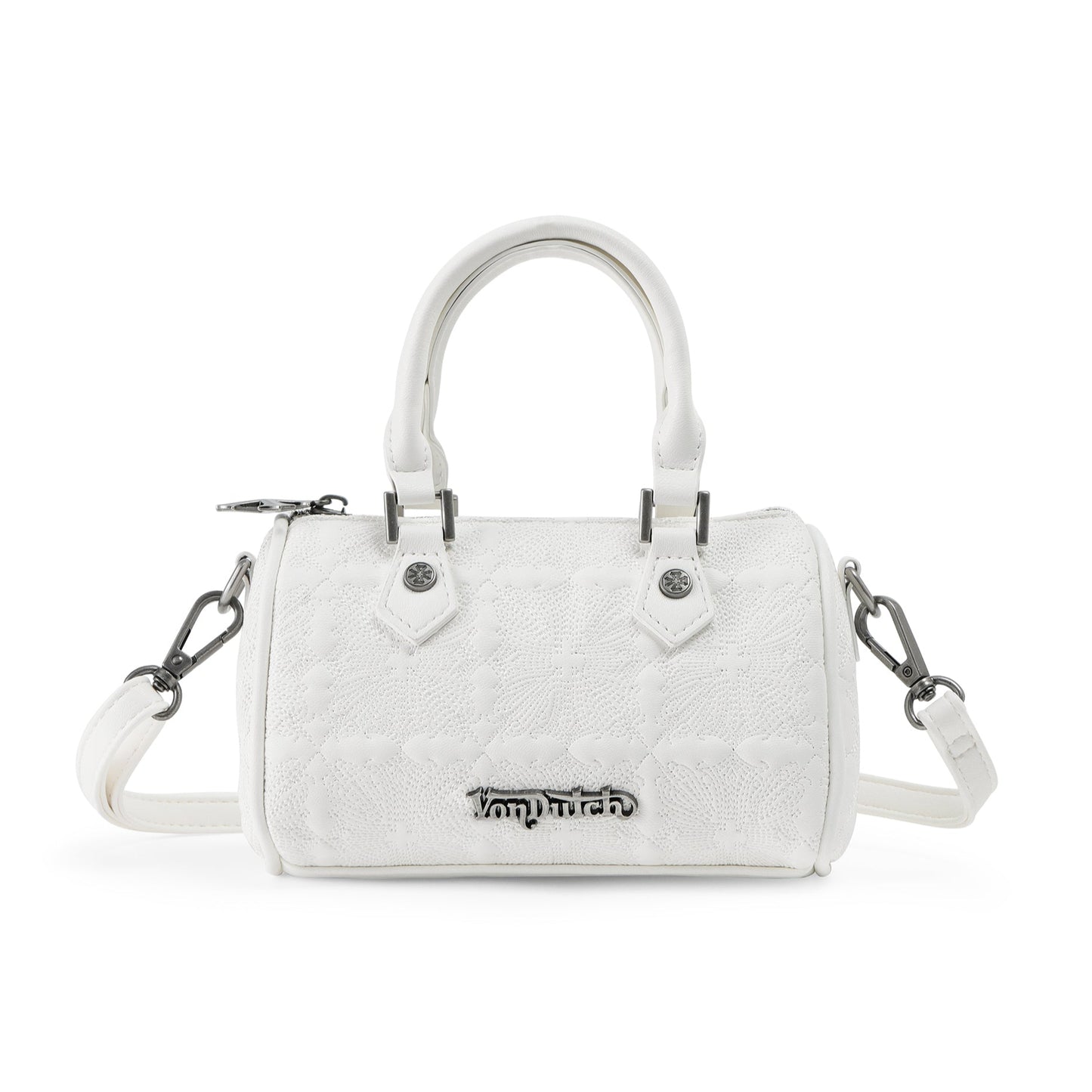 Embroidered Chopper Hanna Bag - White
