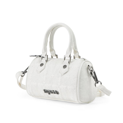 Embroidered Chopper Hanna Bag - White