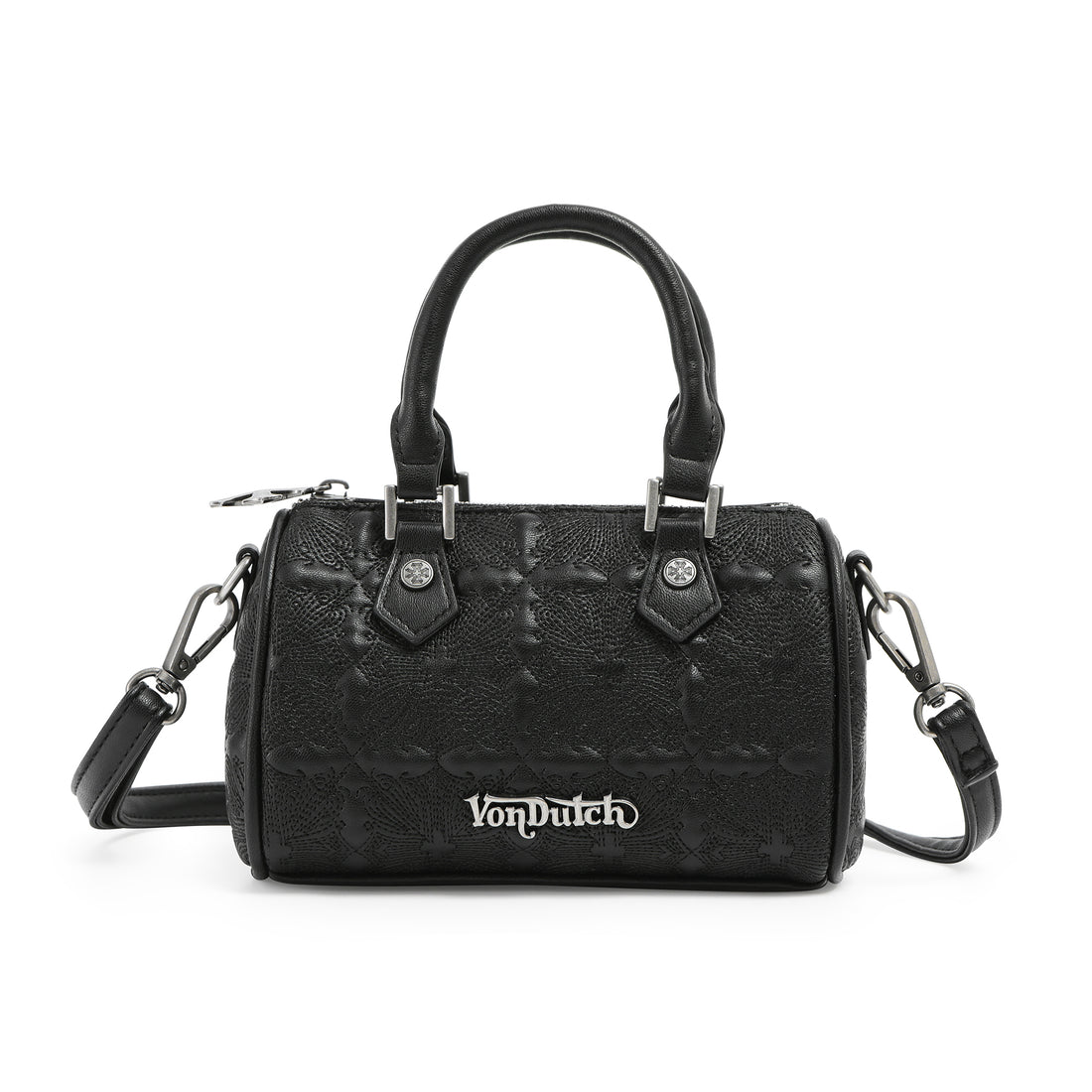 Embroidered Chopper Hanna Bag -Black — image 1