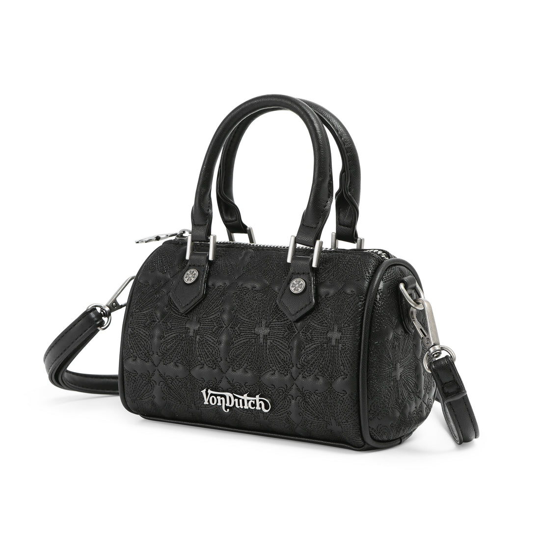 Embroidered Chopper Hanna Bag -Black — image 3