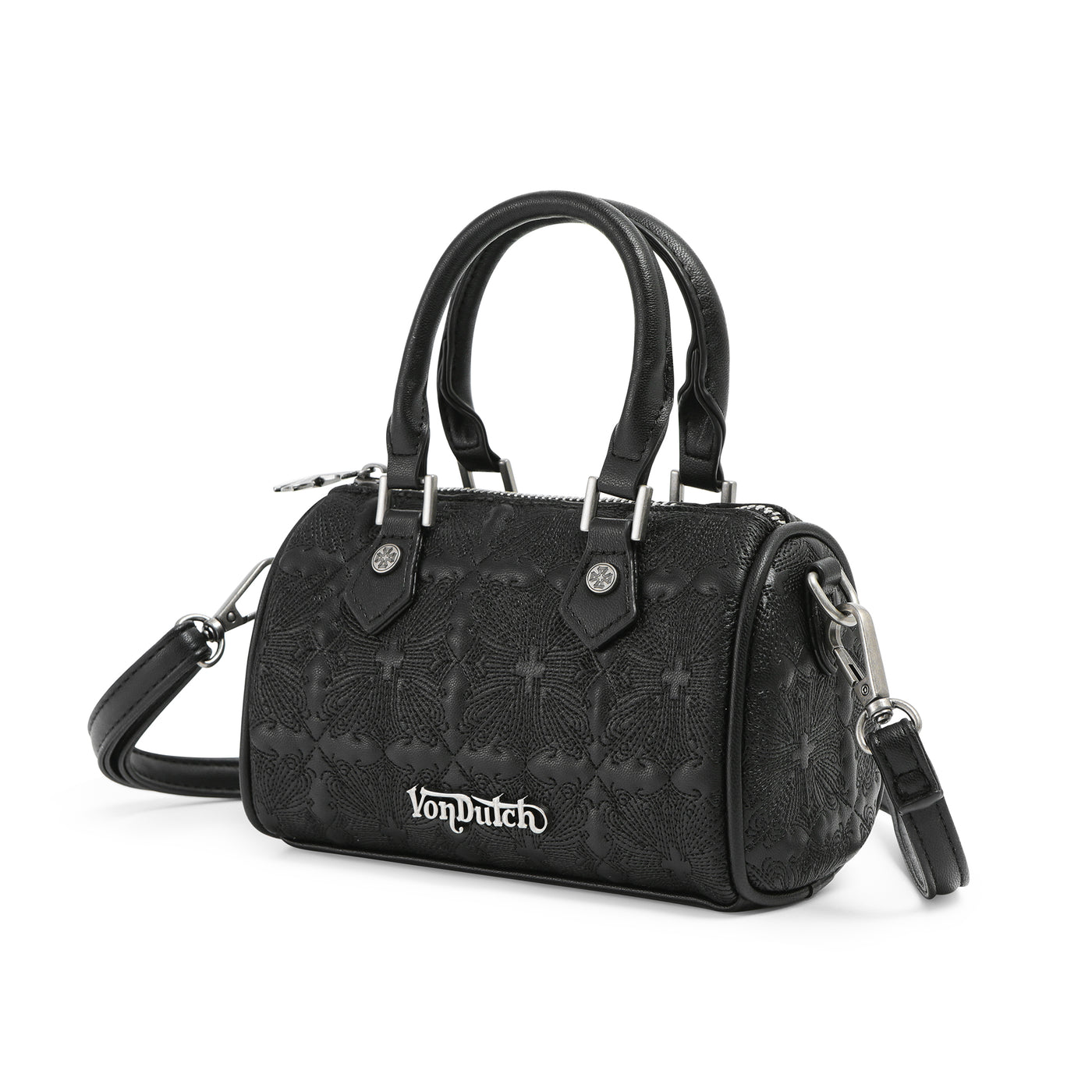 Von Dutch Embroidered Chopper Hanna Bag -Black