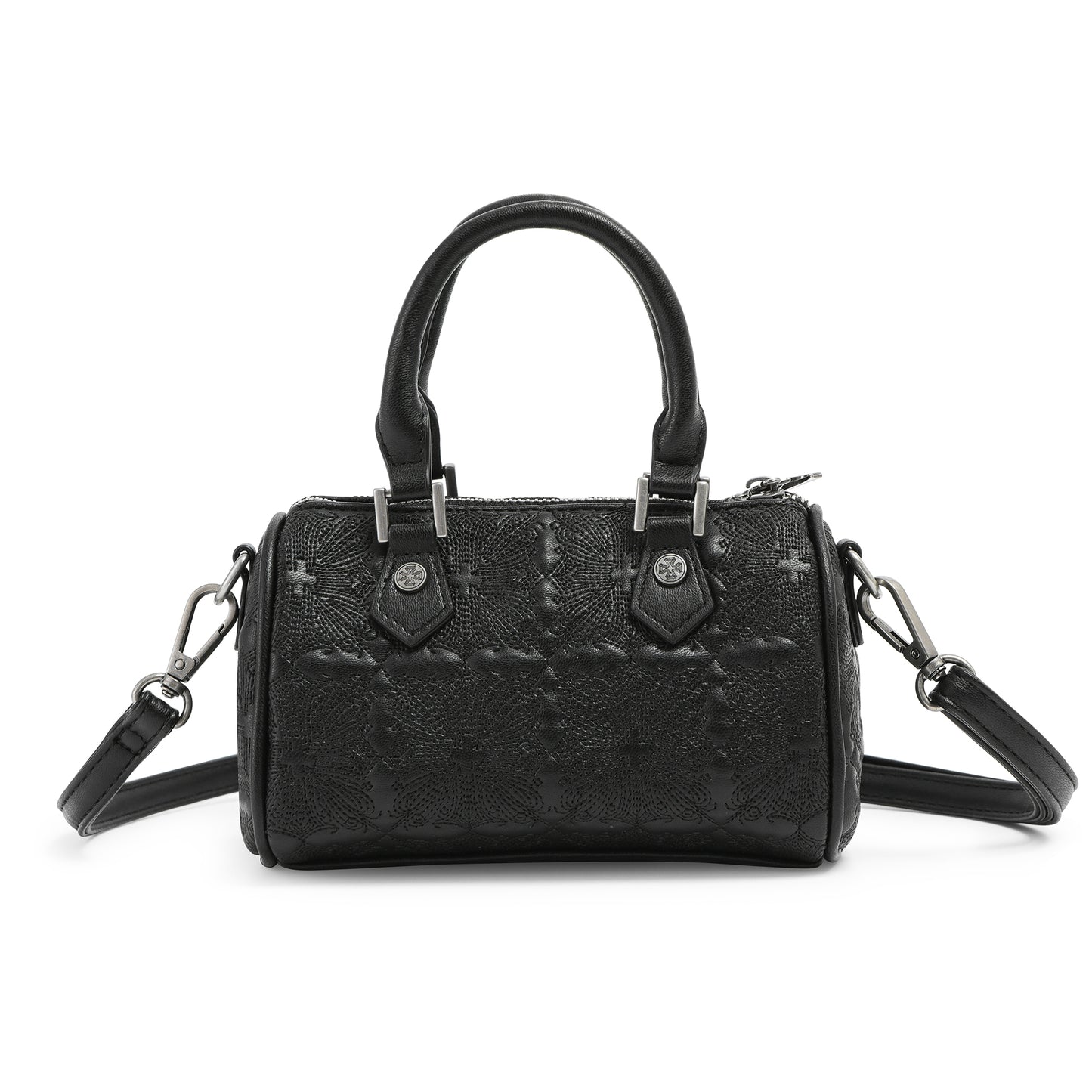Embroidered Chopper Hanna Bag -Black