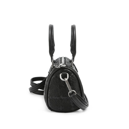 Embroidered Chopper Hanna Bag -Black