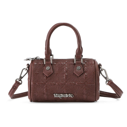 Embroidered Chopper Hanna Bag - Brown