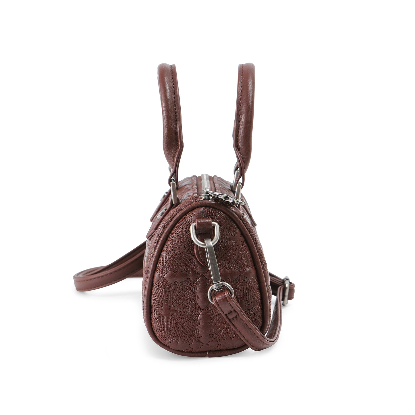 Embroidered Chopper Hanna Bag - Brown