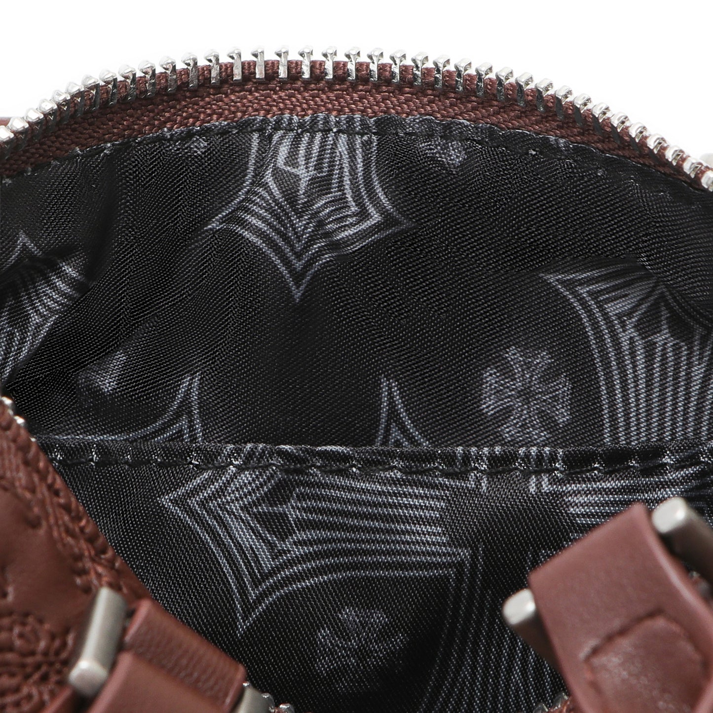 Embroidered Chopper Hanna Bag - Brown