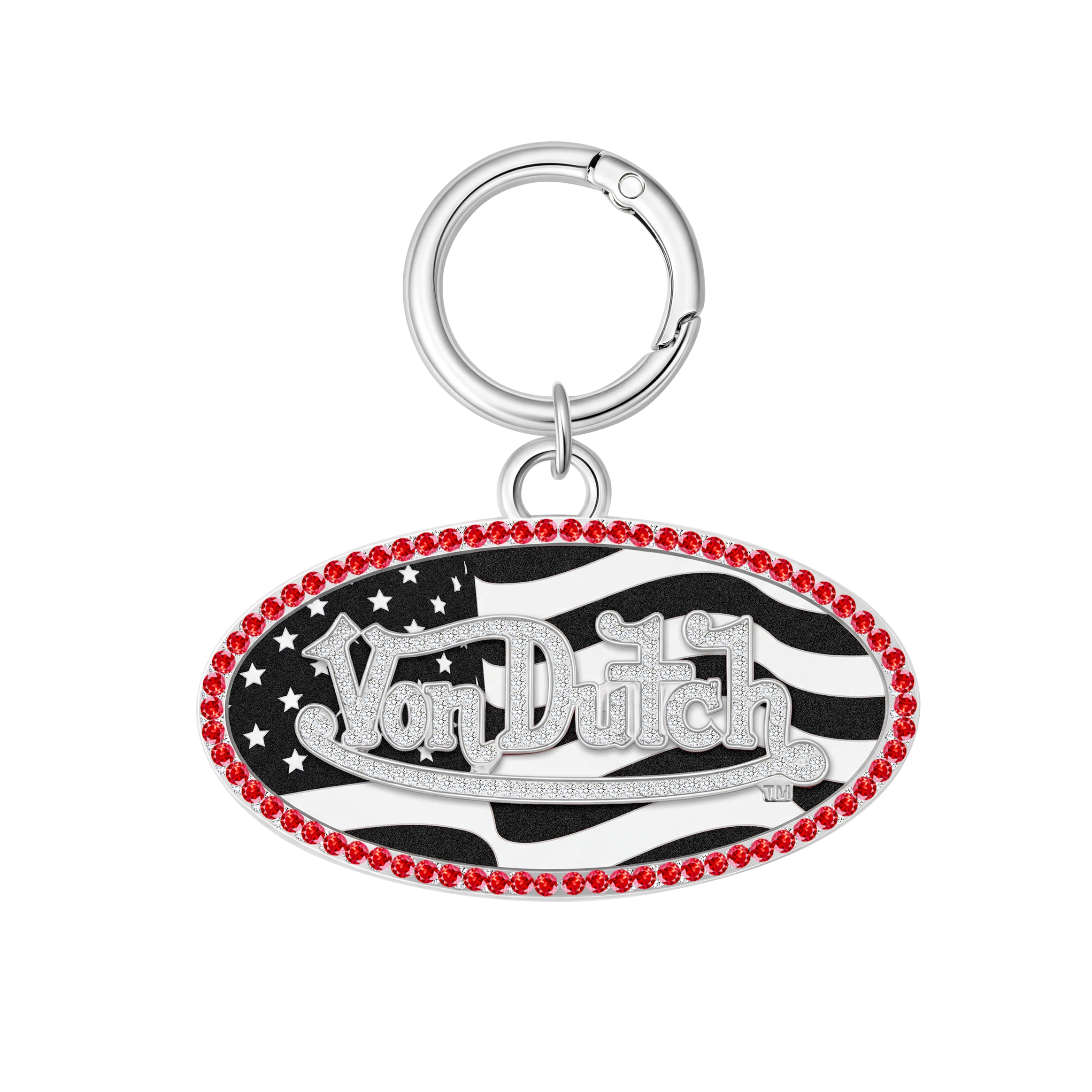 OVAL CHARM KEYCHAIN - BLACK USA – Von Dutch