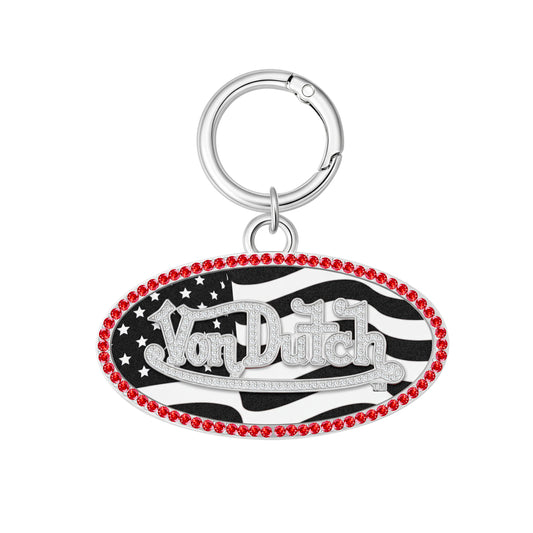 OVAL CHARM KEYCHAIN - BLACK USA