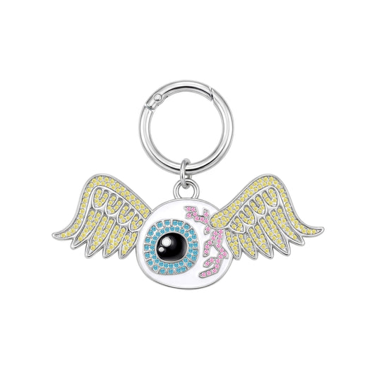 FLYING EYE KEYCHAIN - MULTI COLOR RHINESTONES