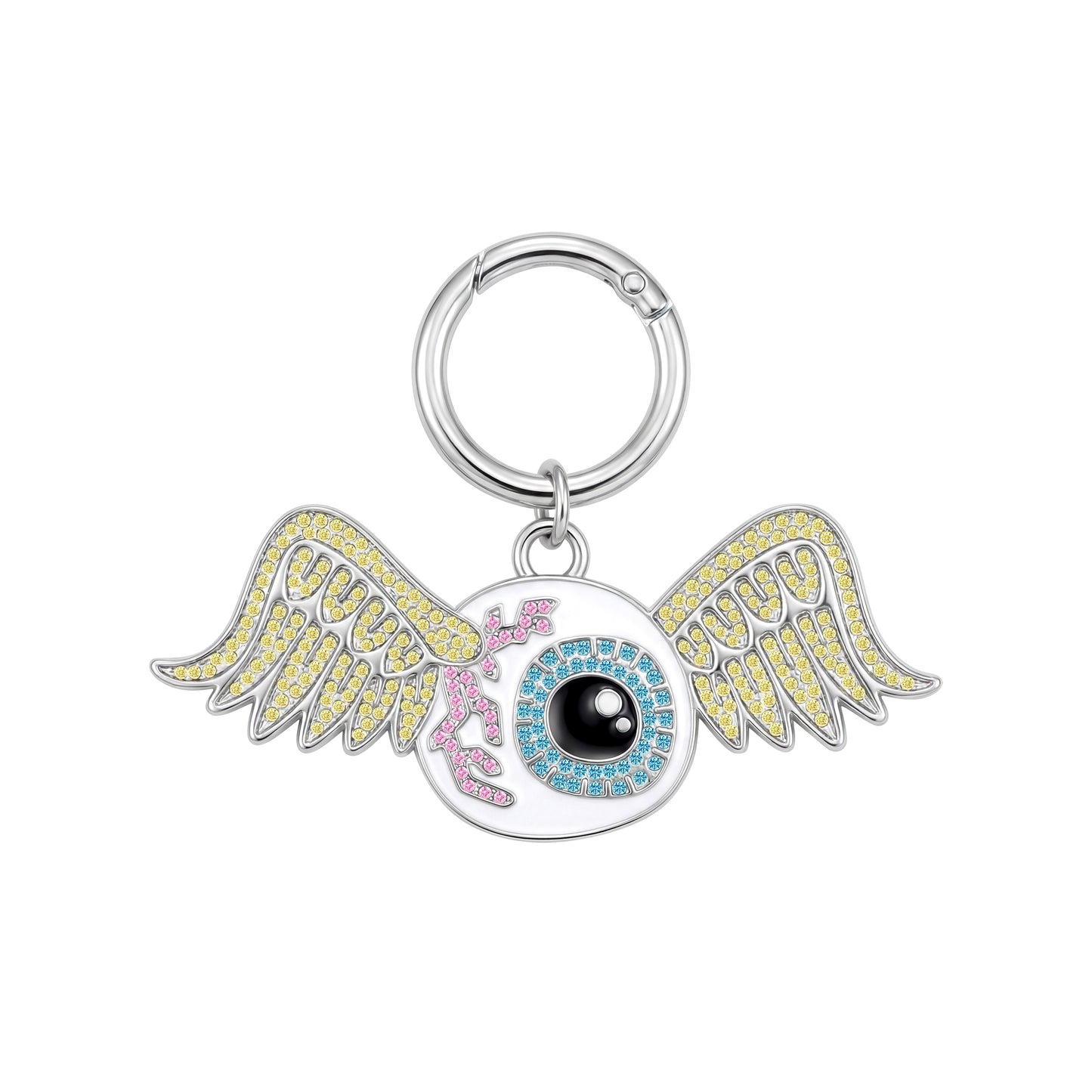 FLYING EYE KEYCHAIN - MULTI COLOR RHINESTONES