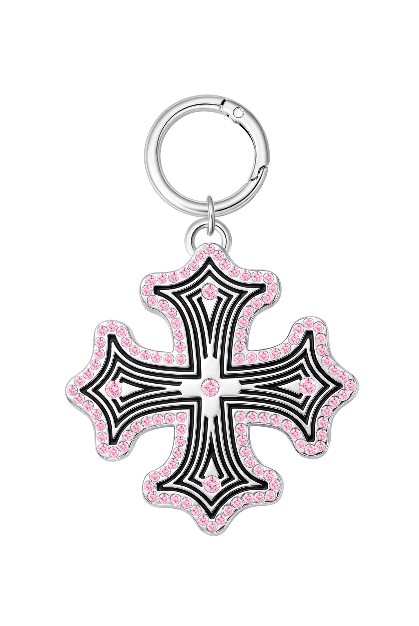 RHINESTONE CHOPPER CROSS KEYCHAIN