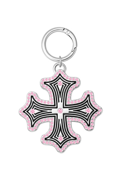 RHINESTONE CHOPPER CROSS KEYCHAIN