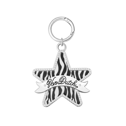 STAR KEYCHAIN - ZEBRA