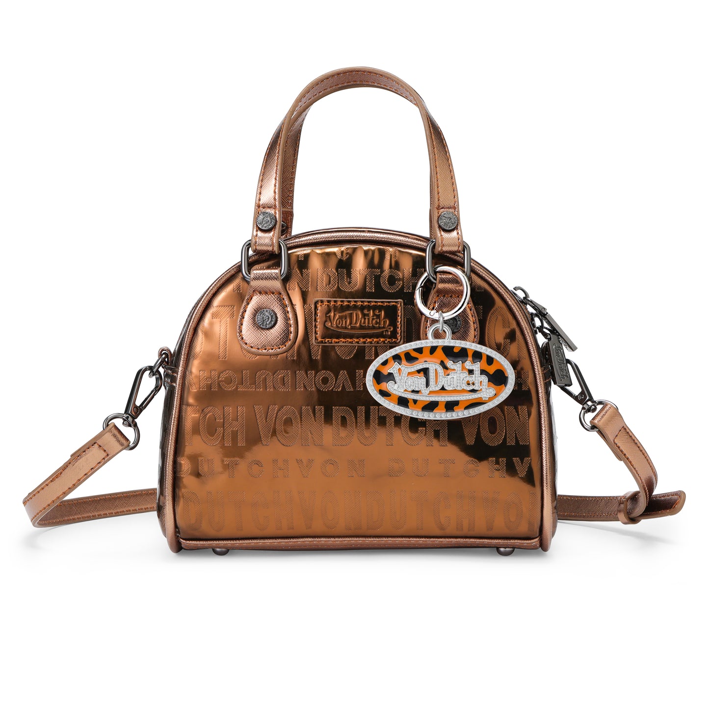 OVAL CHARM KEYCHAIN - ORANGE CAMO