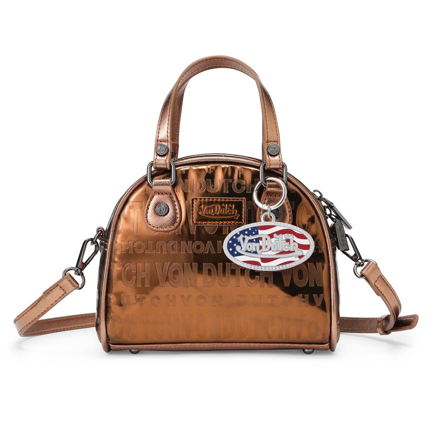 OVAL CHARM KEYCHAIN - USA