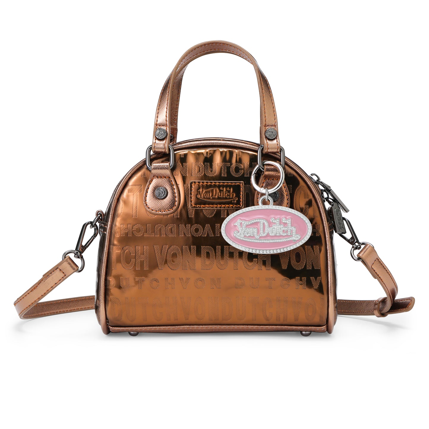 OVAL CHARM KEYCHAIN - PINK