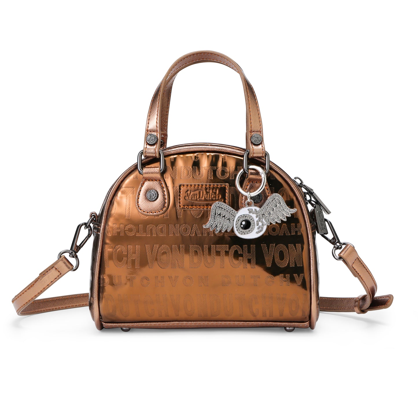 FLYING EYE KEYCHAIN - CLEAR RHINESTONES