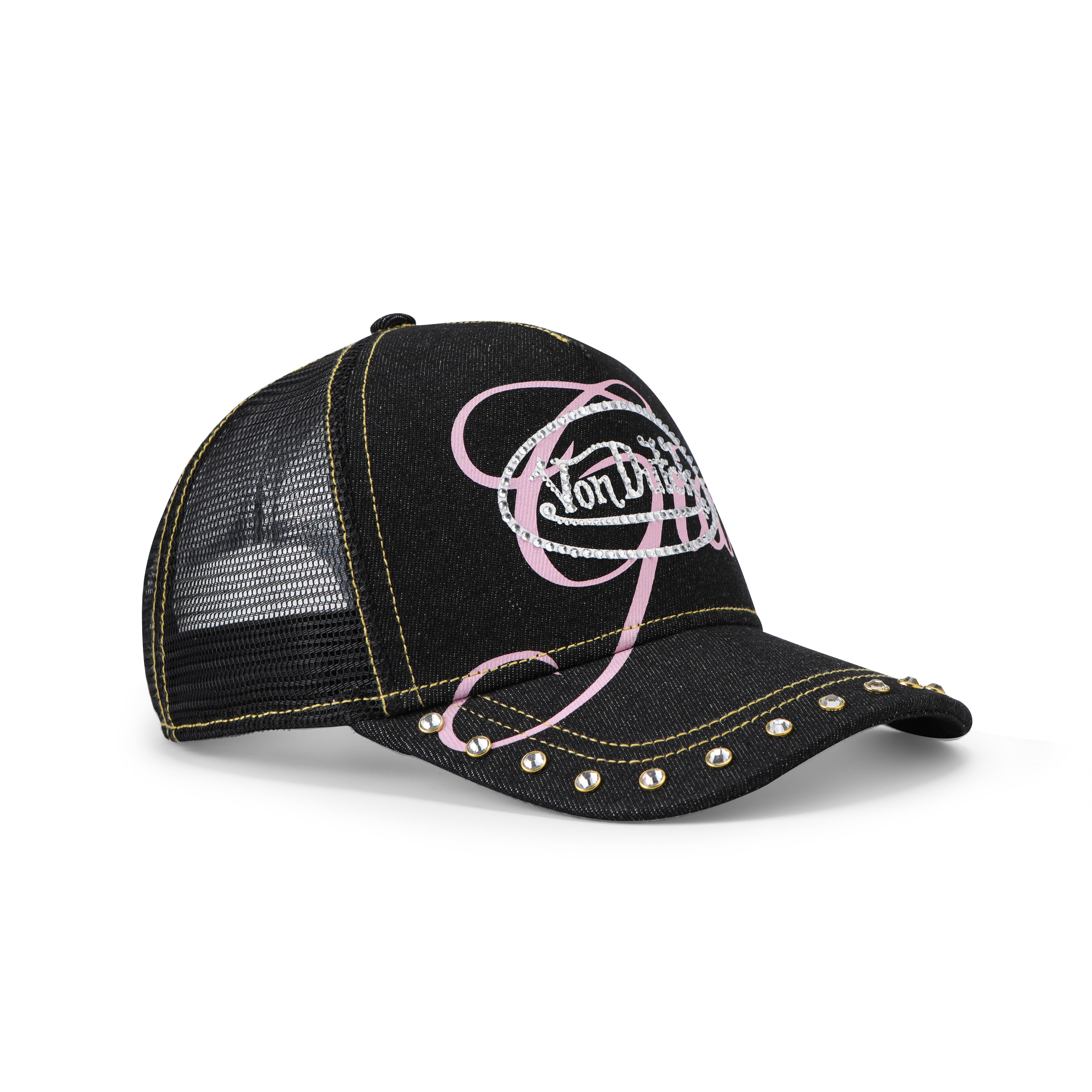 I.AM.GIA X VON DUTCH BLACK DENIM TRUCKER HAT | Von Dutch