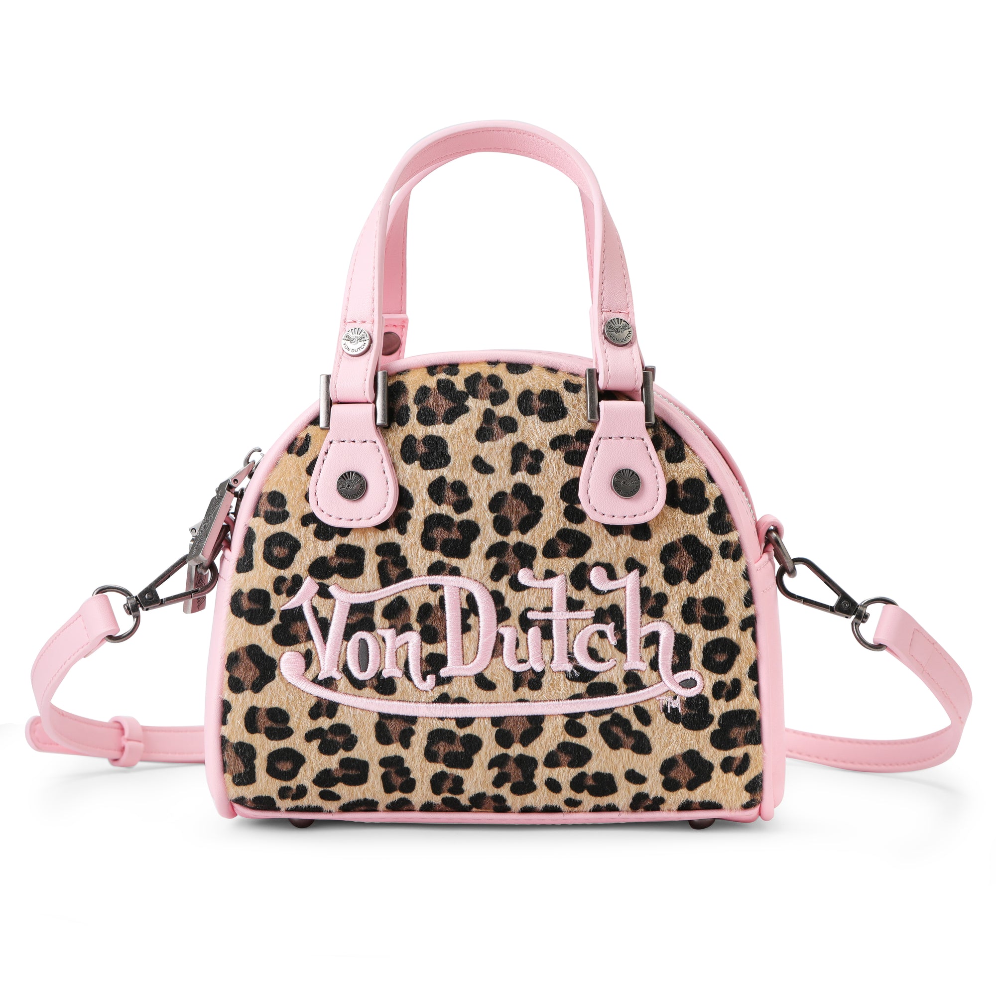 Von Dutch Pink Cheetah Bowling Bag