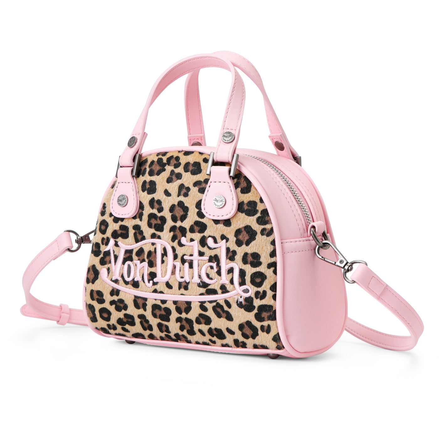 Von Dutch Pink Cheetah Bowling Bag