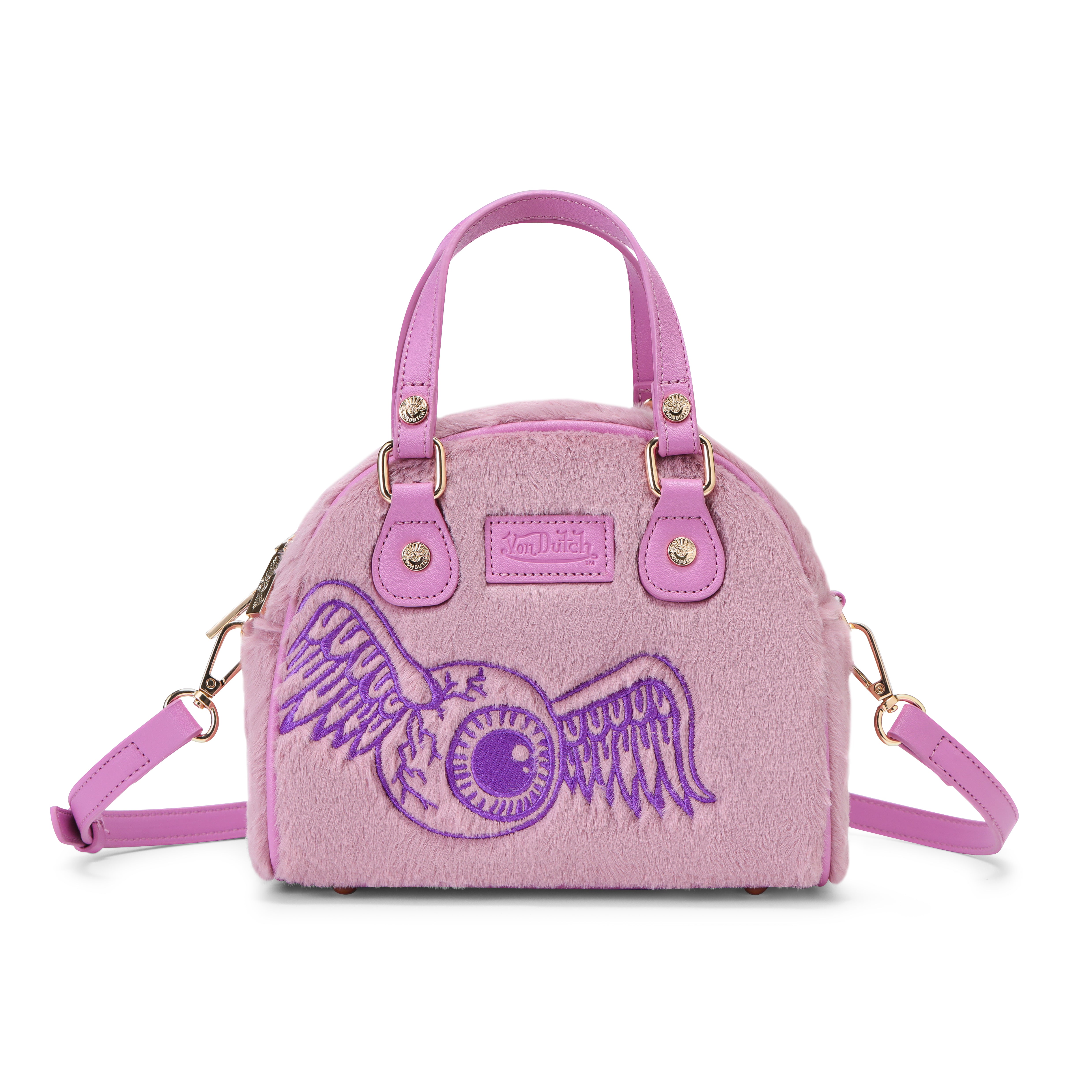 Pink and Purple Furry Bowling Bag | Von Dutch