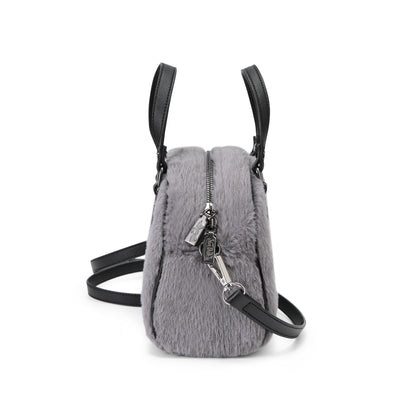 Grey Furry Bowling Bag