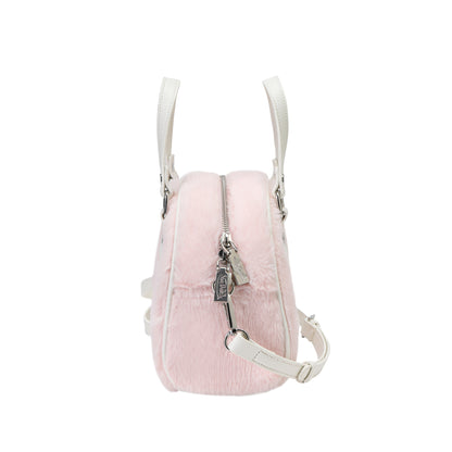 Baby Pink Furry Bowling Bag