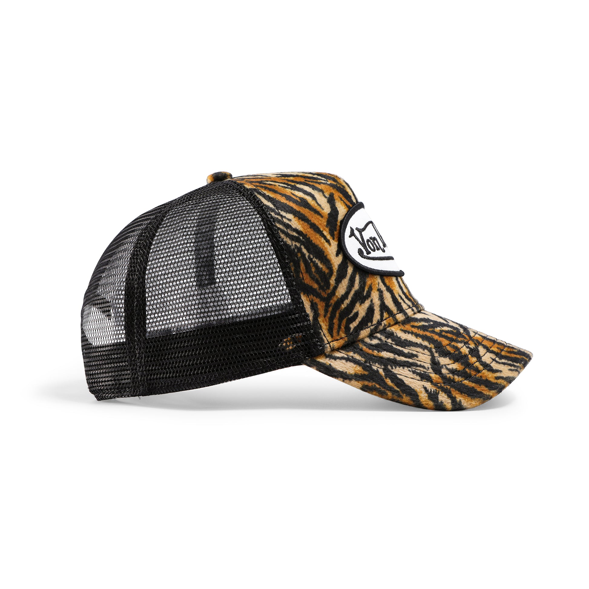 Tiger Stripe Velvet Trucker Hat