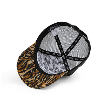 Tiger Stripe Velvet Trucker Hat