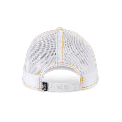 Rhinestone Trucker Hat - White with Purple Rhinestones