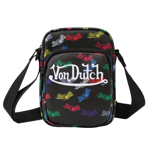 Men's Neon Logo Crossbody Bag - Black