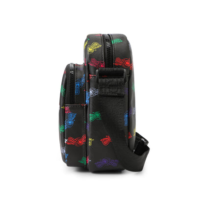 Men's Neon Logo Crossbody Bag - Black
