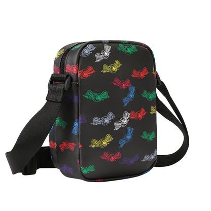 Men's Neon Logo Crossbody Bag - Black