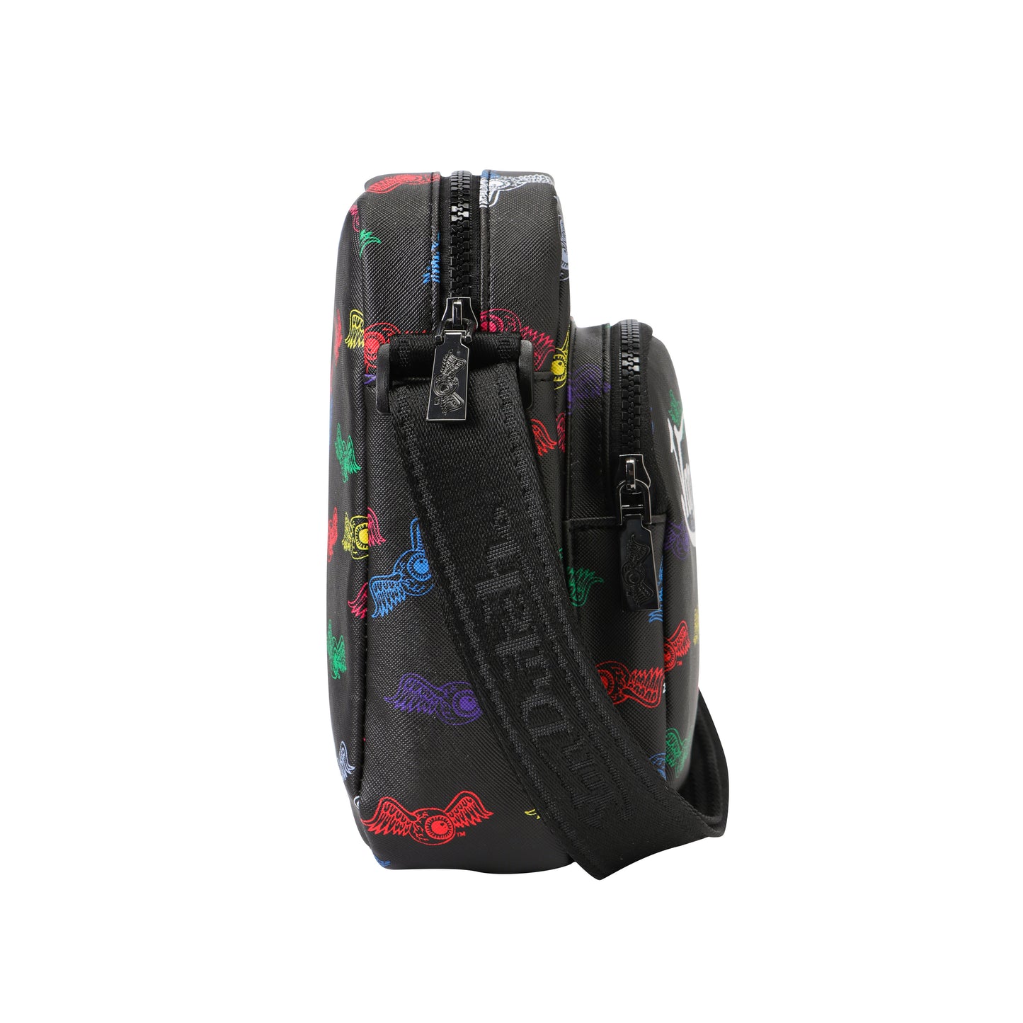 Men's Neon Logo Crossbody Bag - Black