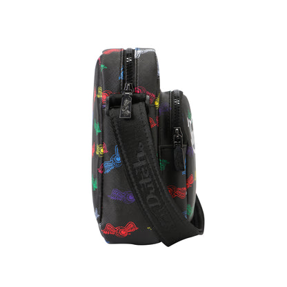 Men's Neon Logo Crossbody Bag - Black