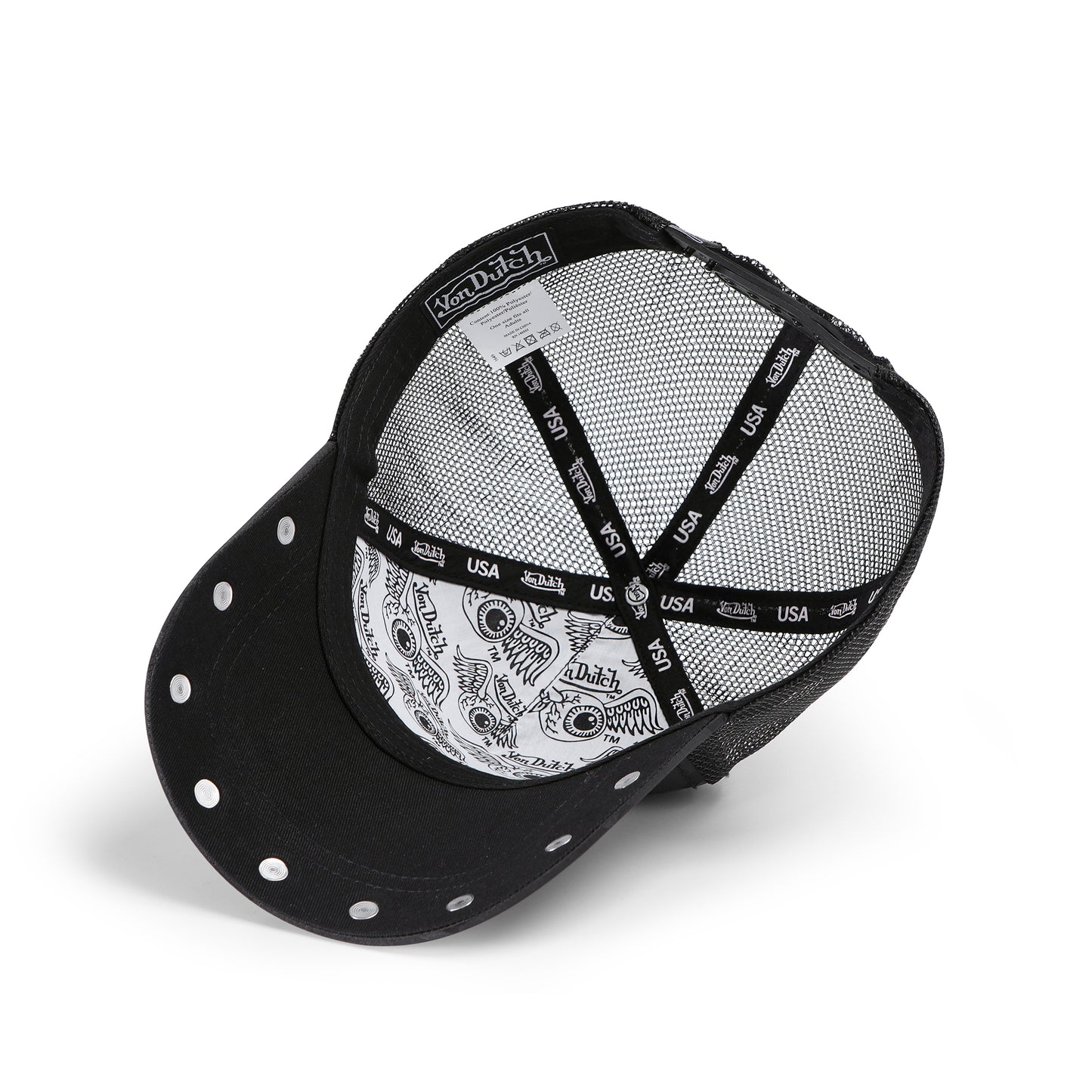 415 Black & Pink Studded Trucker Hat