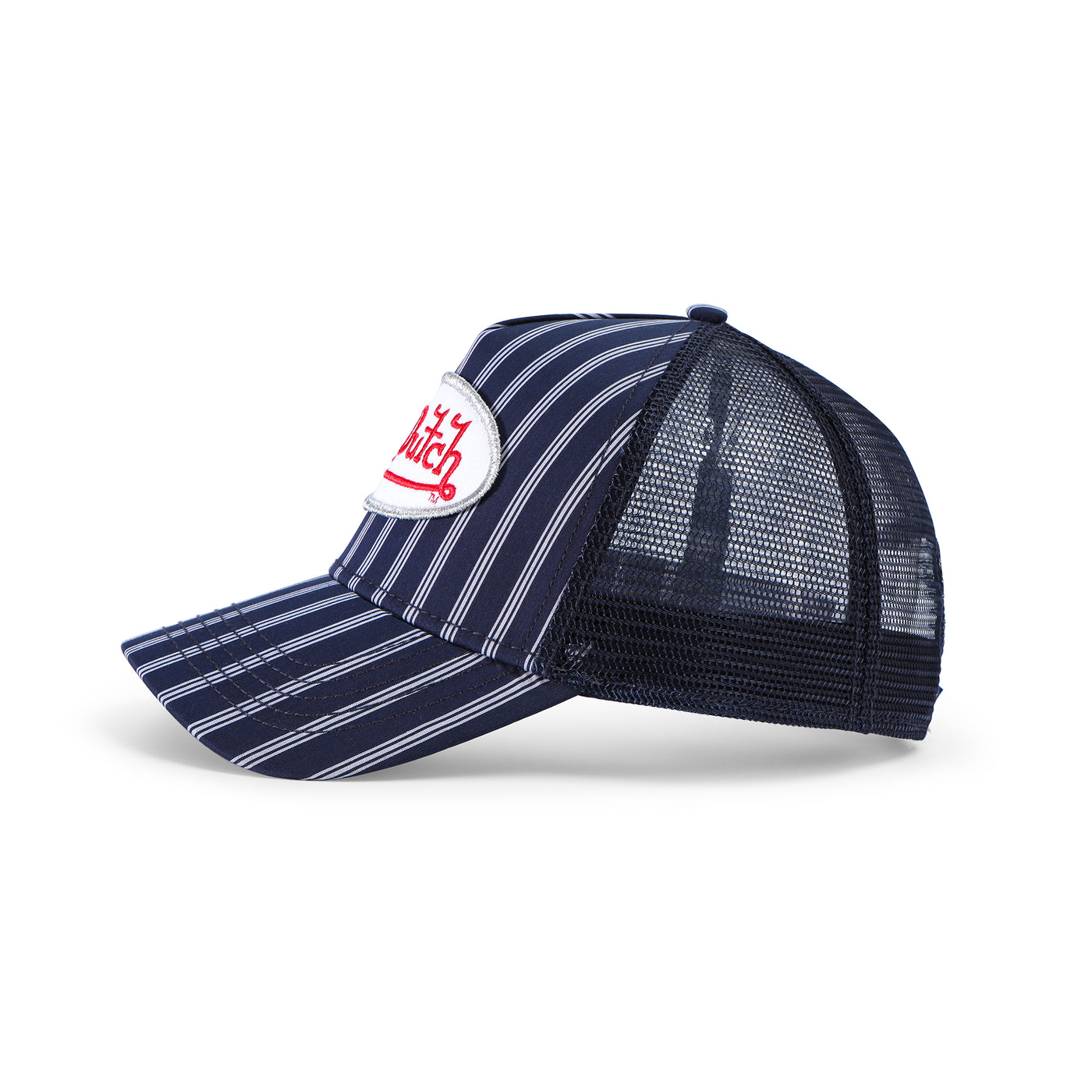 Von Dutch Navy & White Stripe Trucker Hat