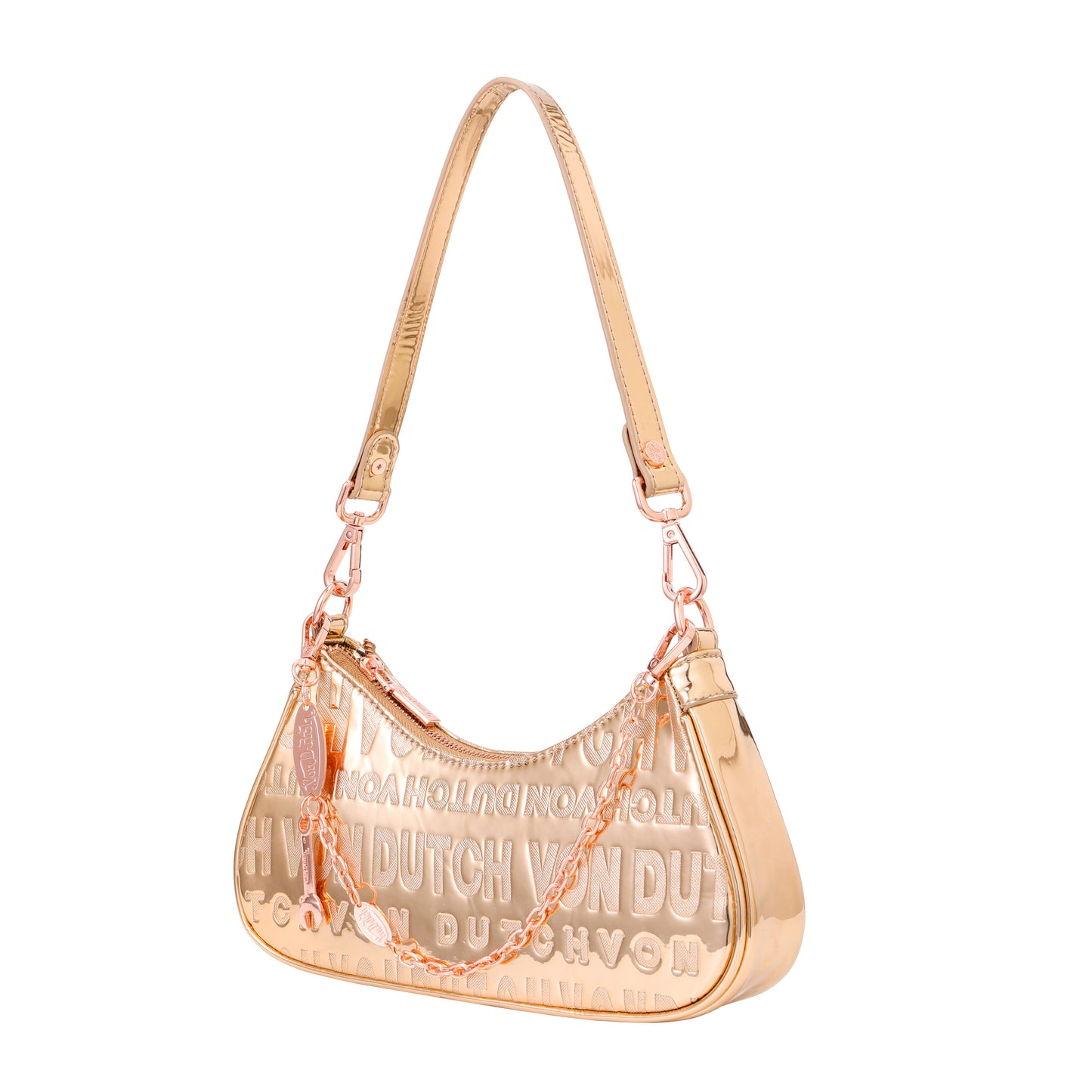 Rose Gold Reflective Shoulder Bag