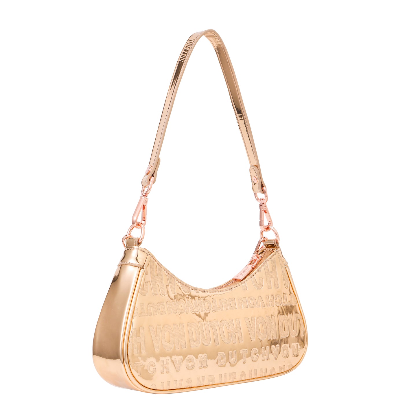 Rose Gold Reflective Shoulder Bag