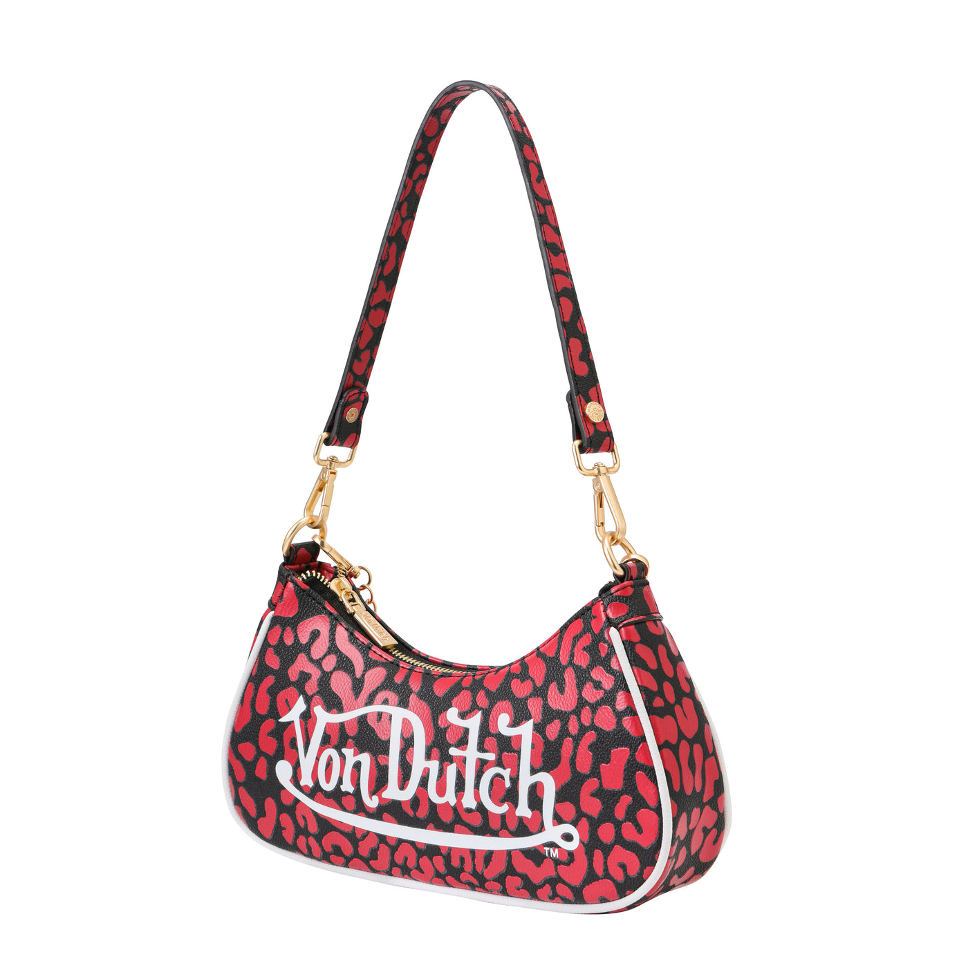 Von Dutch Red Cheetah Shoulder Bag